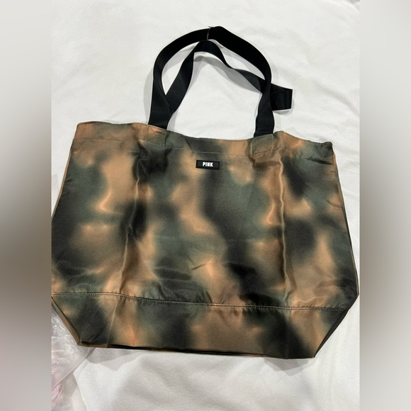 New NIP NWT VS PINK Victoria Secret green brown tan black bag tote - Picture 1 of 5